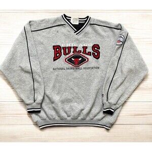 Vintage 1990s Chicago Bulls NBA Embroidered Pullover Sweater Sweatshirt Large